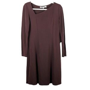 Chetta B Peter Noviello Sherrie Bloom Women Dress Brown Asymmetrical Neck Size 8